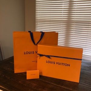 Authentic Louis Vuitton box, bag and duster
